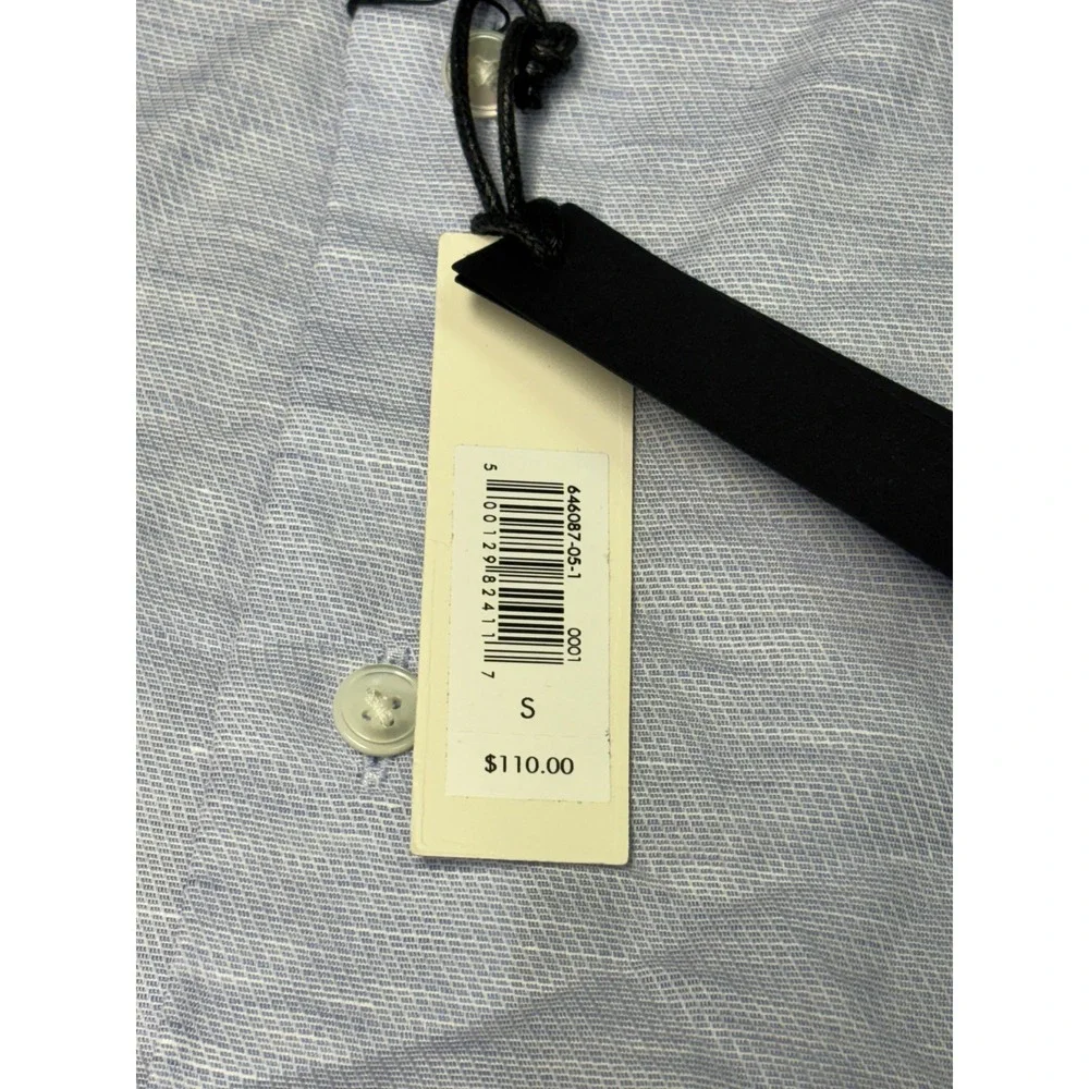 NWT Banana Republic Slim Fit Mens S Light Blue Linen Cotton Blend‎ Button Down